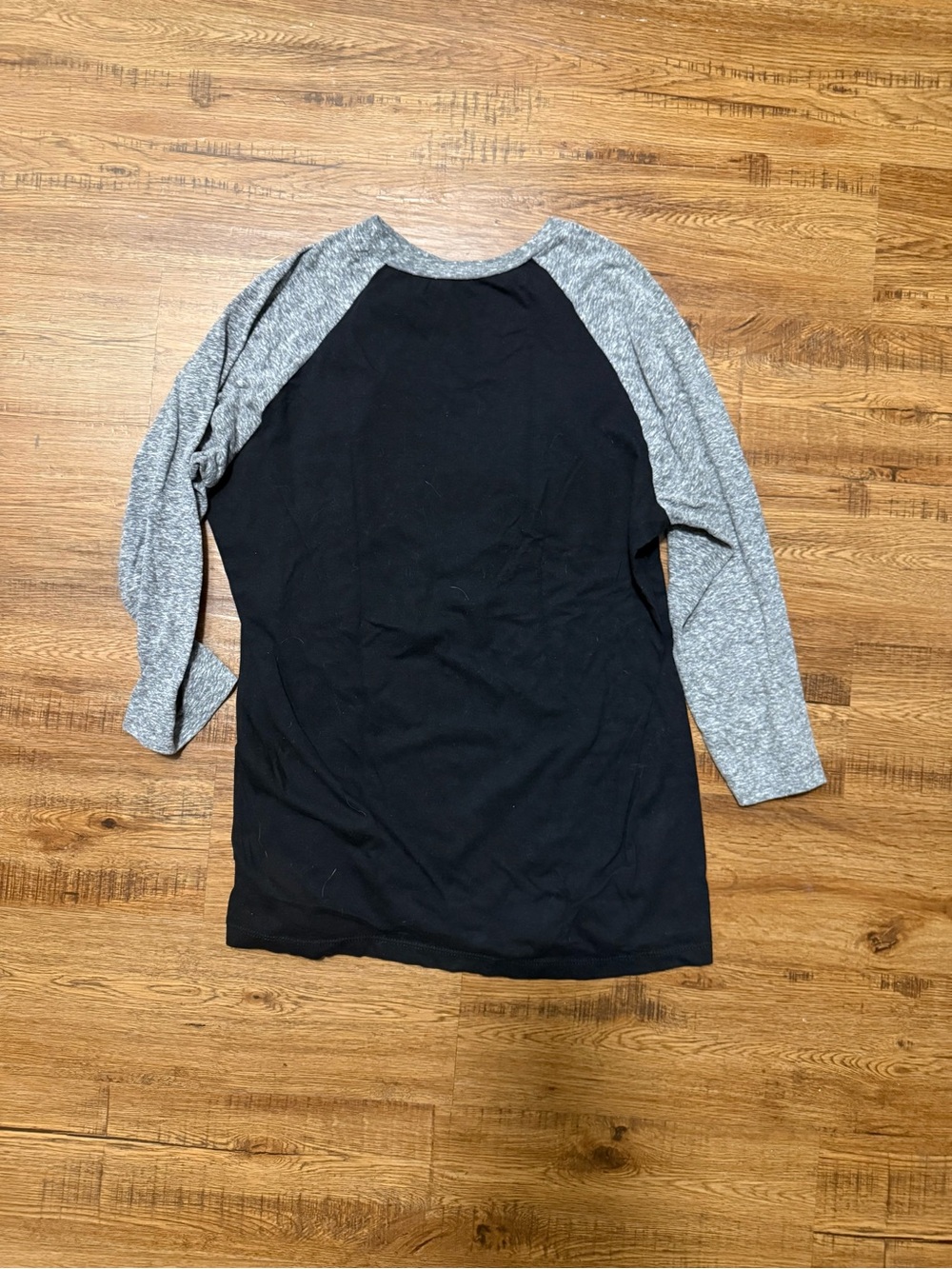 Kids Raglan Baseball Tee - Black with Heather Gray Sleeves
